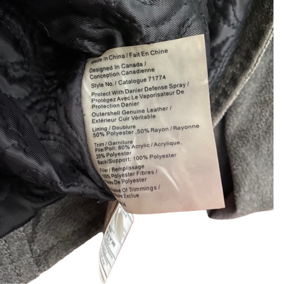 Blink Gray Suede Leather Jacket with Faux Leather Strap Detailing Size XXS - Picture 10 of 10